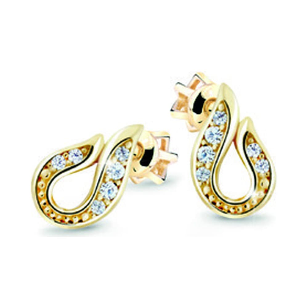 Dámske náušnice Cutie Z3062 — žlté zlato 14K, 0.180 ct