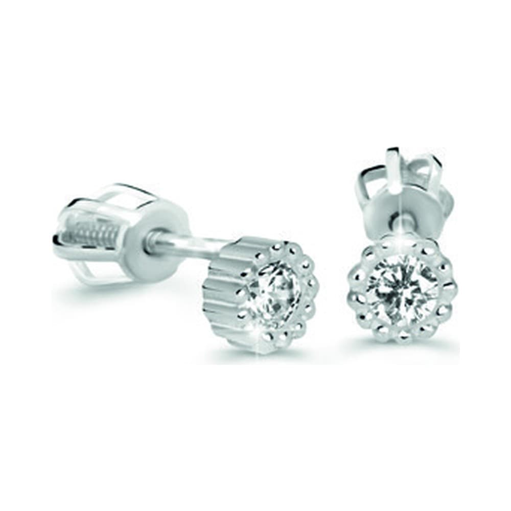 Dámske náušnice Cutie Z60236 — žlté zlato 14K, 0.160 ct
