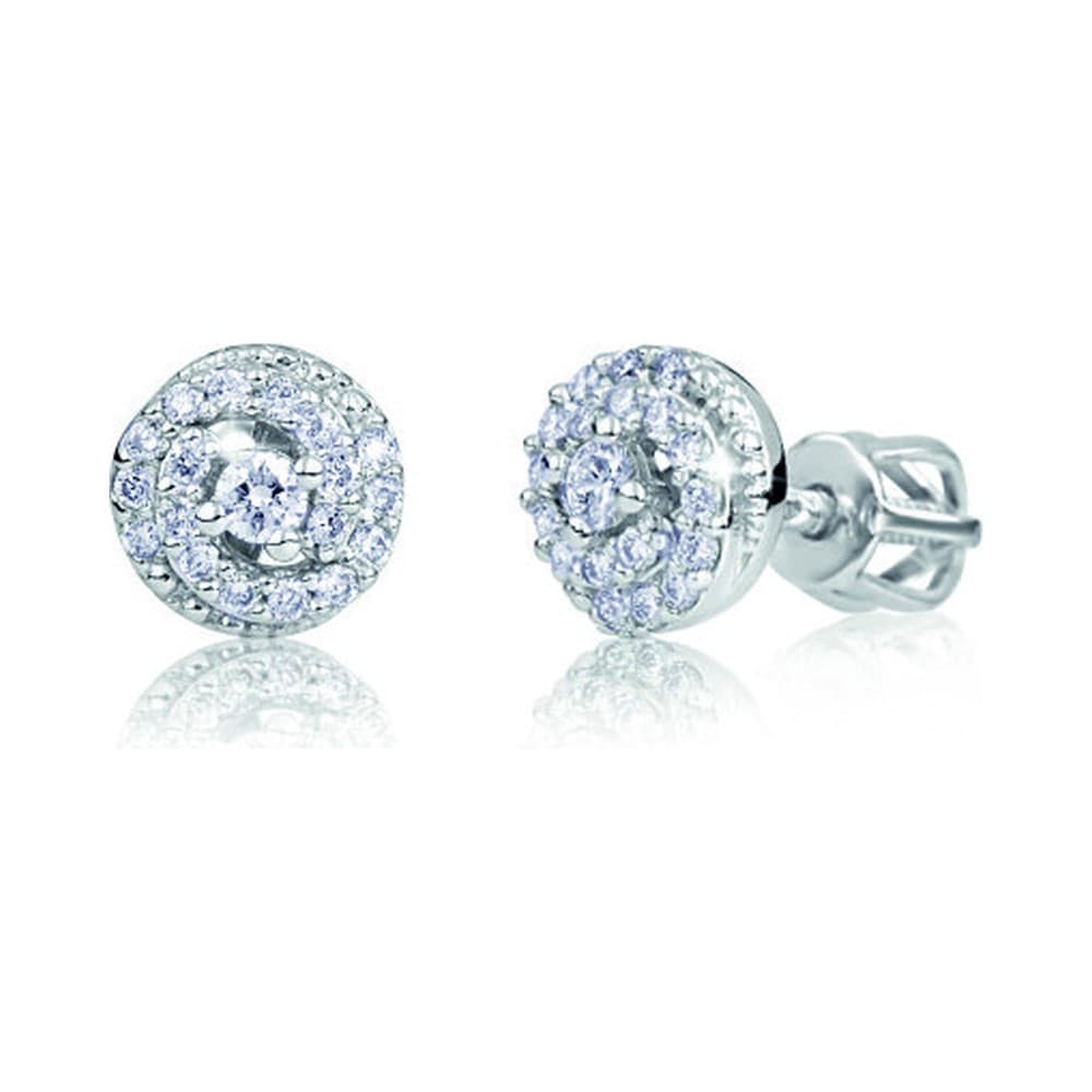 Dámske náušnice Cutie Z60493 — biele zlato 14K, 0.224 ct