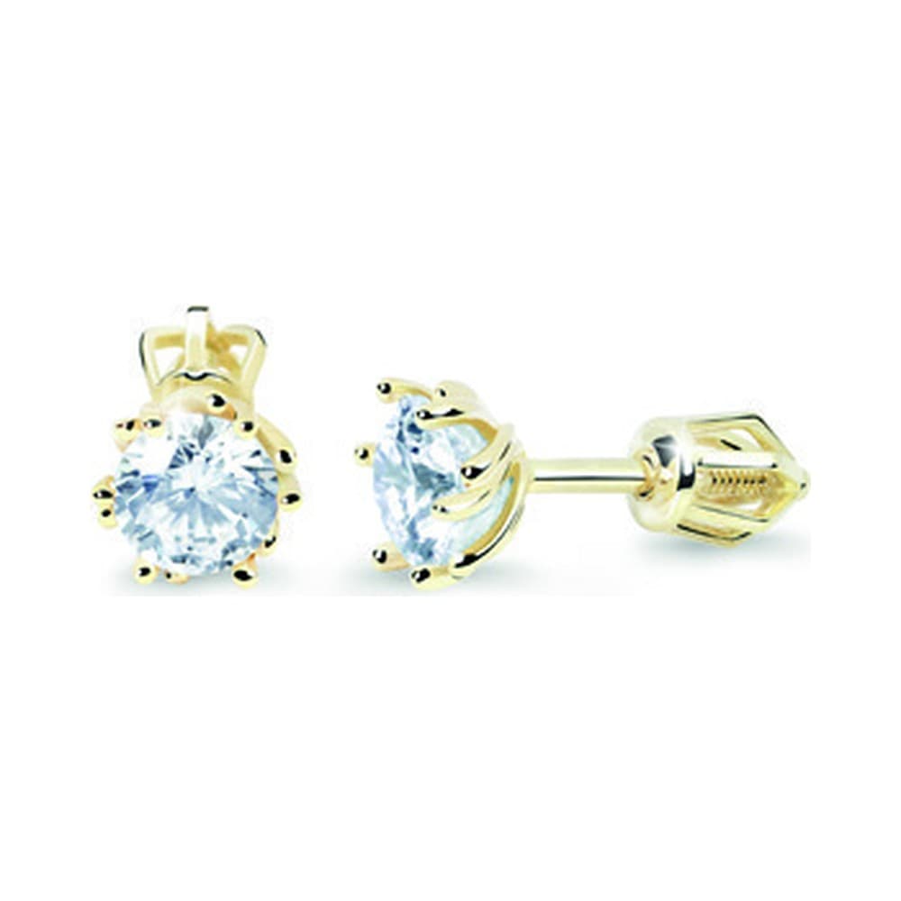 Dámske náušnice Cutie Z8001 — žlté zlato 14K, 0.066 ct
