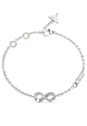 Dámsky retiazkový náramok Guess Infinity — strieborný symbol nekonečna