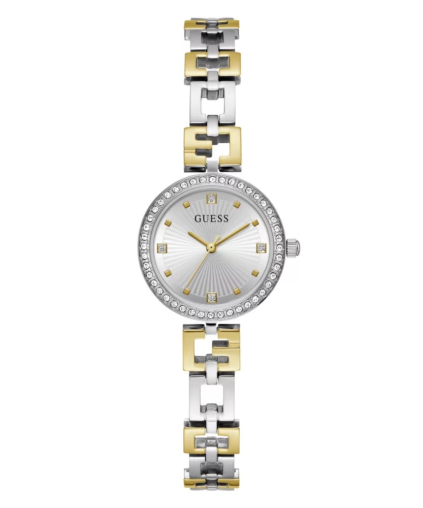 Dámske hodinky Guess Lady G — bicolor, biely ciferník s kryštálovým rámčekom