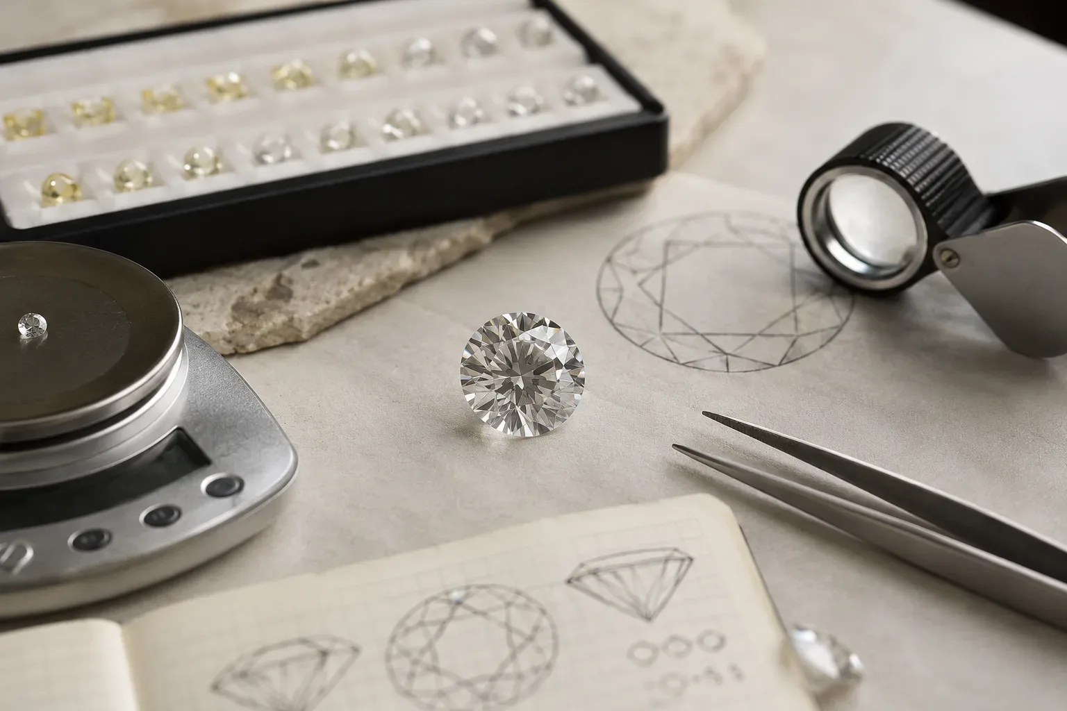 Diamant 4C — výbrus, farba, čistota, karát